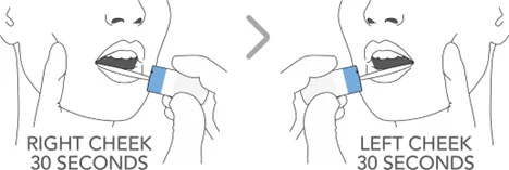 Placing the swab back into the tube and sealing it