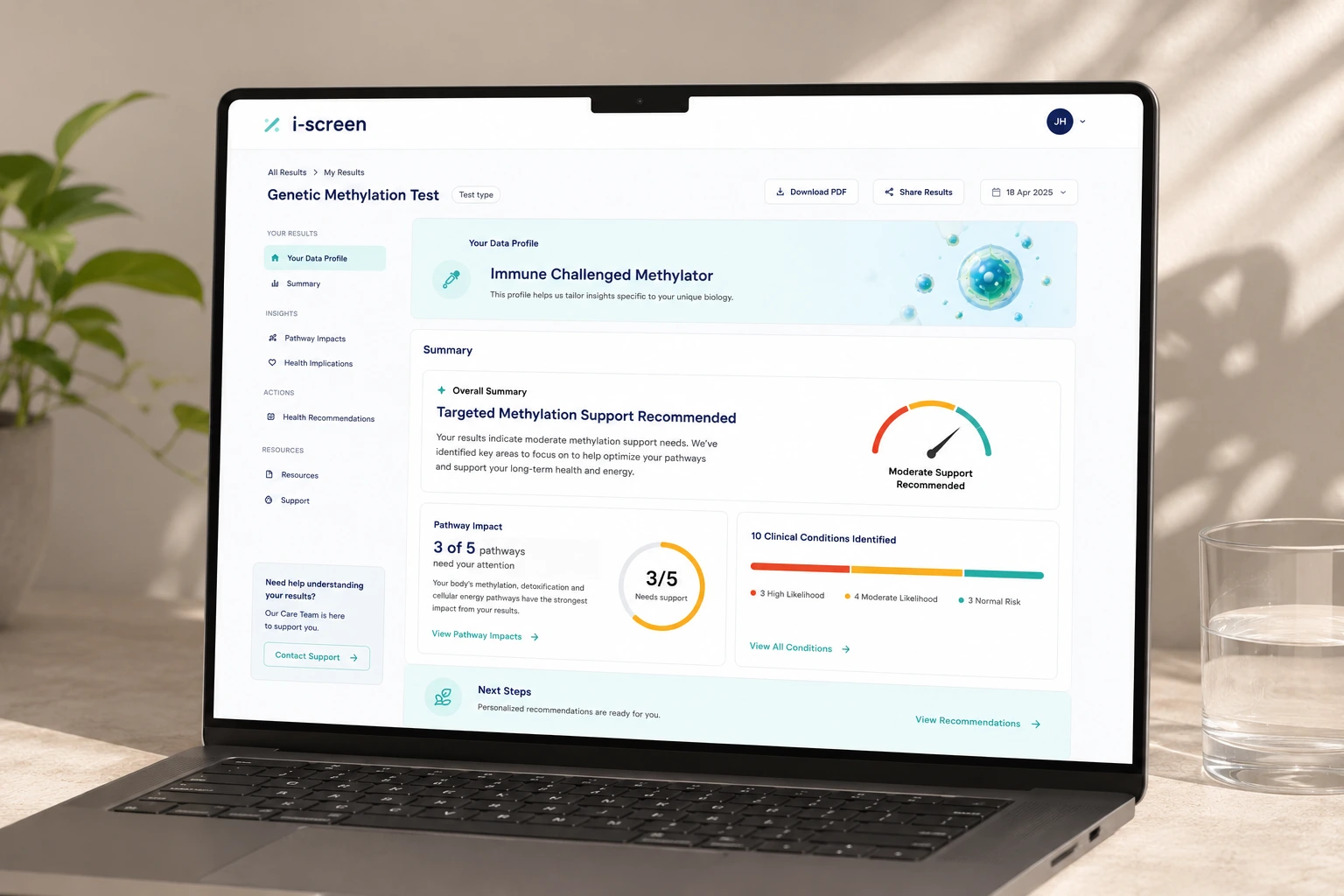Healthcare professional reviewing test results