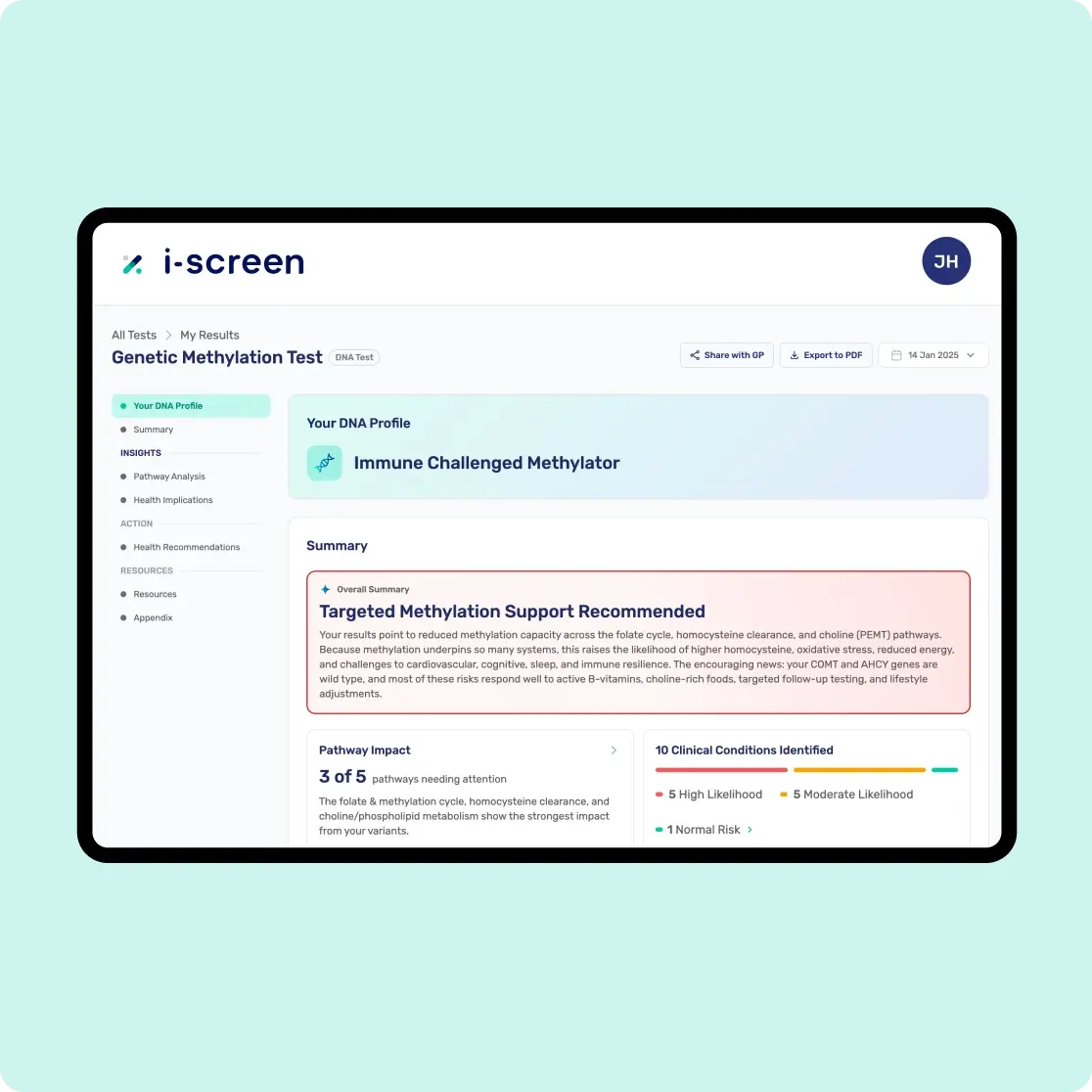 Healthcare professional reviewing test results