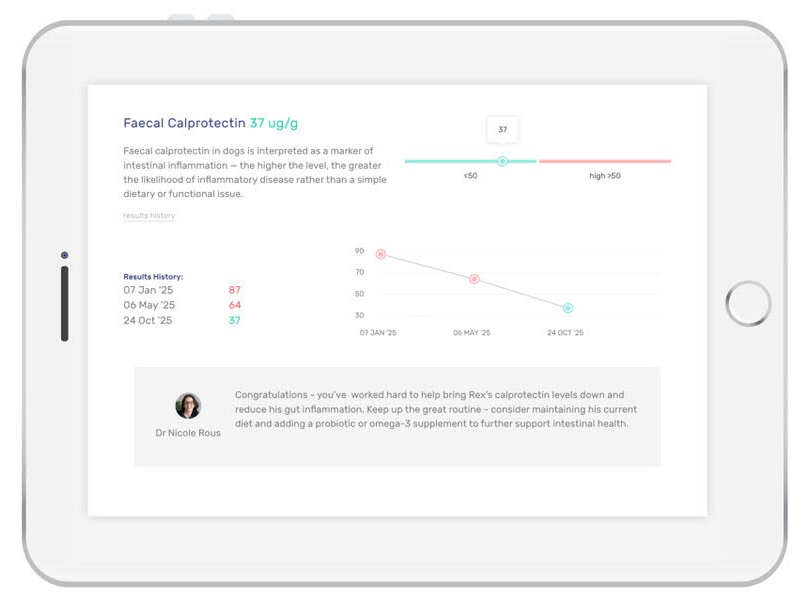 image of a health test result in i-screenPets